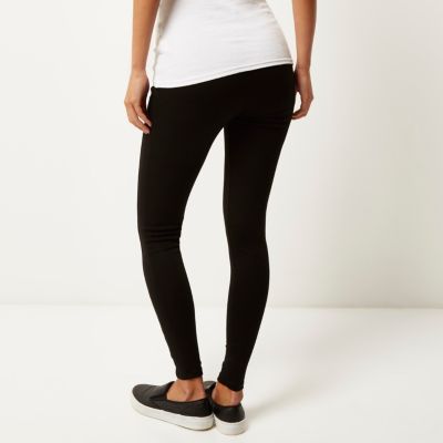 Black high waisted zip back leggings